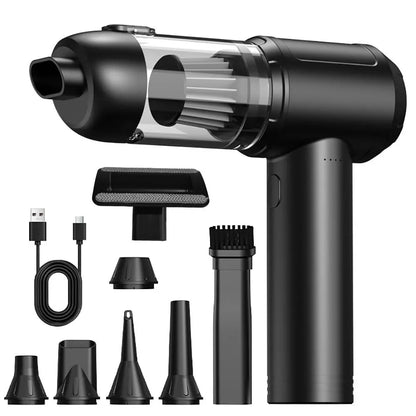 Portable Cordless Car Vacuum Cleaner with 16000Pa Suction Power, 2-in-1 Functionality as Vacuum and Air Duster, High-Power Brushless Motor, 6000mAh Battery, Includes Multi-Nozzles for Car, Home, Office, and Pet Care